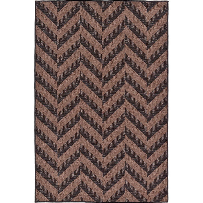 Haozhong Chevron Indoor / Outdoor Rug, Rectangle 5'3" x 8'