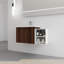 Armoire de salle de bain 36 po avec tablette, meuble-lavabo mural en noyer, lavabo en résine, portes à fermeture en douceur, rangement,-527240283