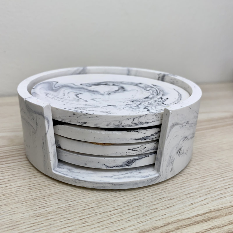 Stoneware Round 4 Piece Coaster Set