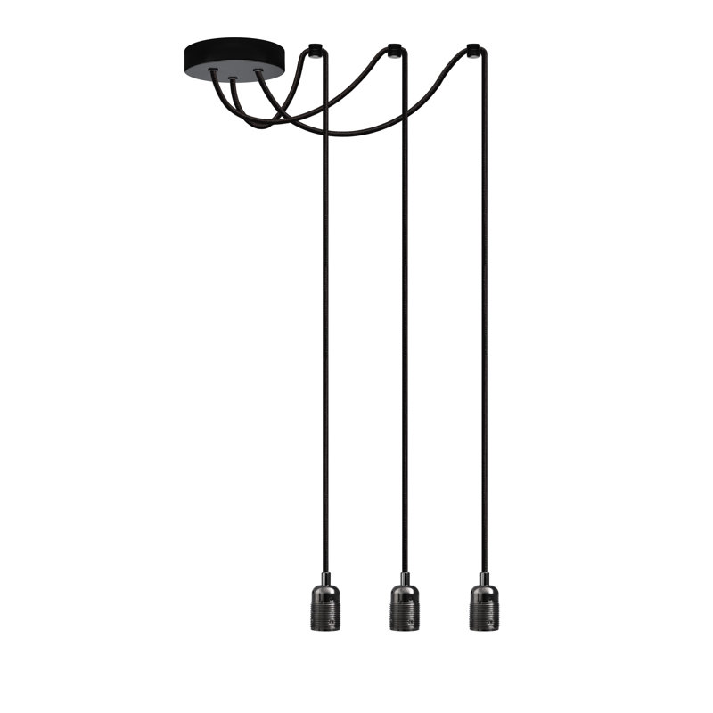 Rona 3 - Light Bulb Pendant, Black Chrome, 507cm H x 7cm W x 4cm D