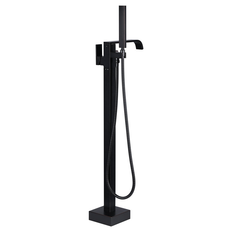 1 Handle Bathroom Freestanding Tub Filler with Diverter, Oil Rubbed Bronze