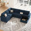 Canapé de coin convertible en forme de L en chenille 8 pièces Seybert-1829608680