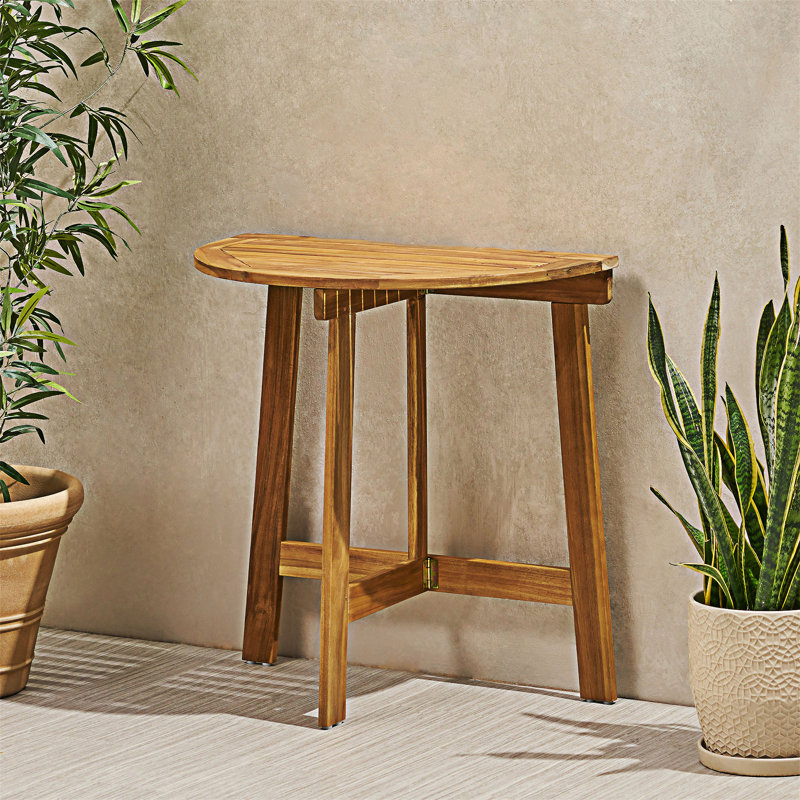 Table bistro d'extérieur pliante en bois, Naturel