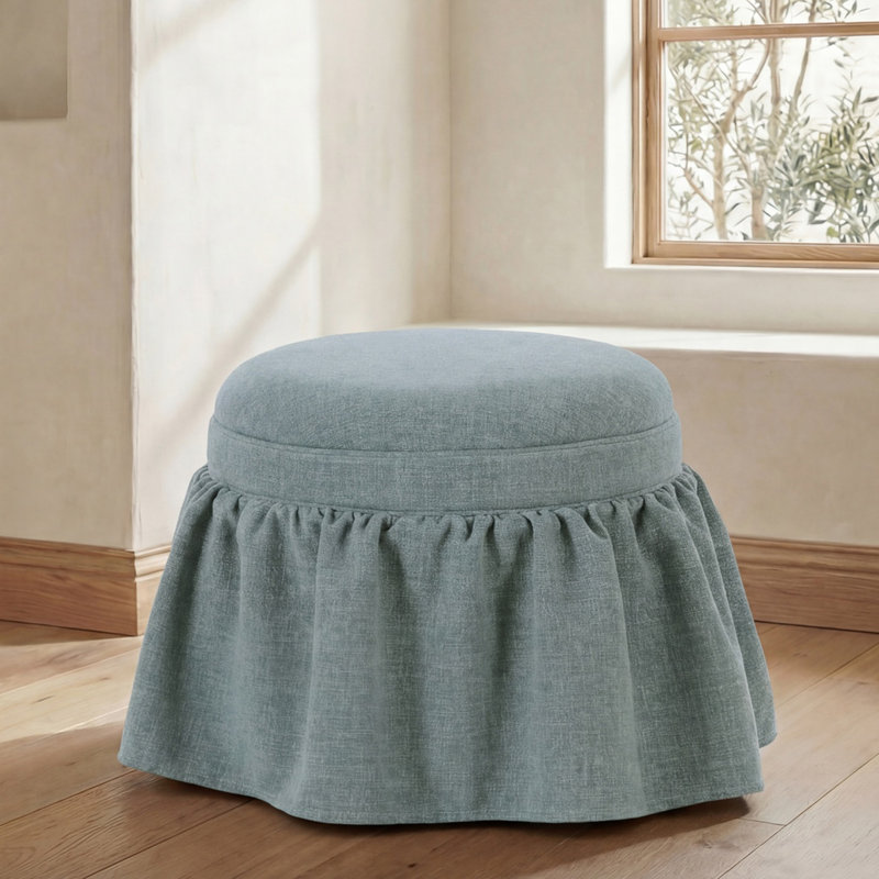Heidi Storage Ottoman Light Blue, Blue