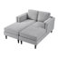 Canapé-lit gris moderne 53,5 po avec accoudoirs double couche pour le salon-42702552