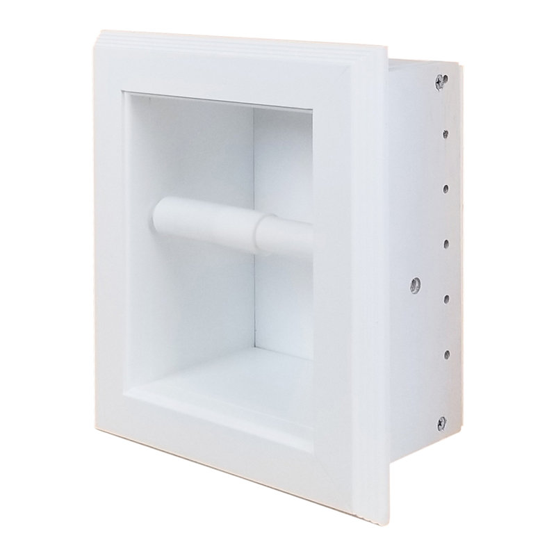 Porte-papier hygiénique encastré Tracy, Blanc