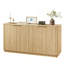63" Vertical Stripe Buffet Cabinet Sideboard with stoarge, Curved wave Design, TV Stand, for Bedroom, Living Room, Hallway,63''W x 15.75''D x 31.5''H.-128964572