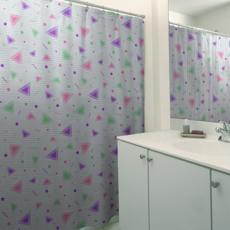 Rideau de douche simple 90 'Retro, Mauve / Rose