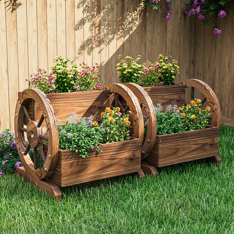 Garden Wood Planter 2Pcs