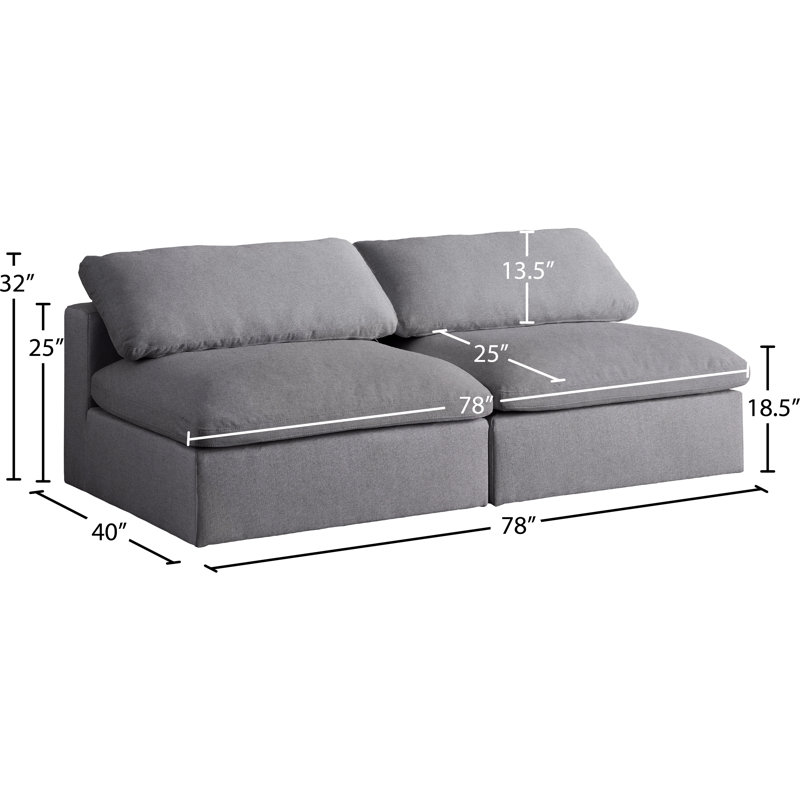 Burrows Upholstered Sofa, Grey Linen Textured Fabric, 32" H x 78" W x 40" D