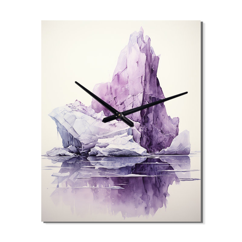 Horloge murale mauve Iceberg, Très grand