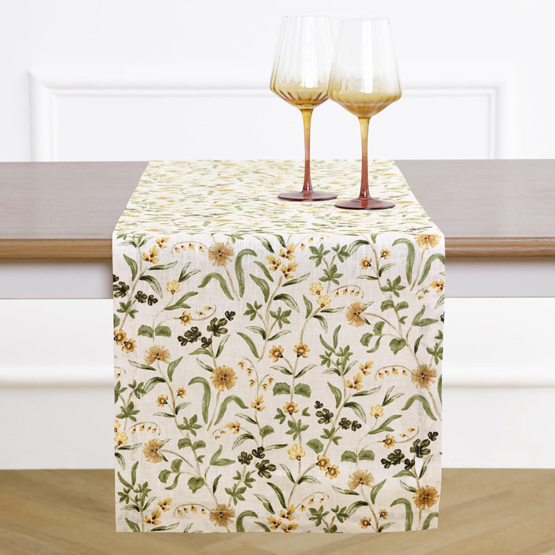 100% Pure Line Table Runner -fall Botanical, 108" x 14"