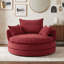 Fauteuil pivotant rond en forme de baril avec coussin et oreillers de soutien amovibles-1457582317