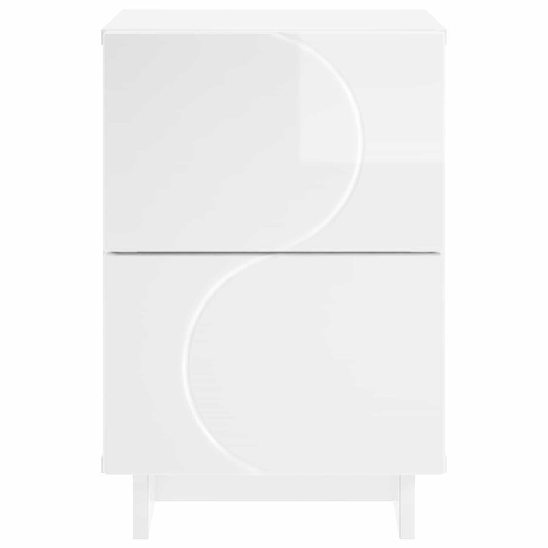33.5 cm W Bedside Table, High Gloss White