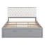 Lit en bois avec plateau de rangement et tiroirs