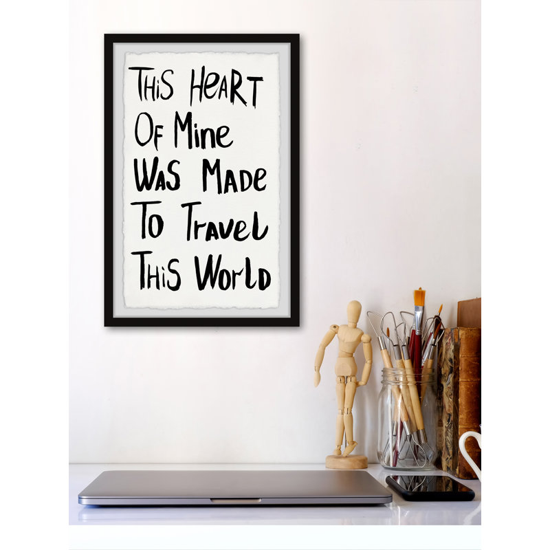 Reproduction d’art textuel sur papier, « Travel This World III VY Marmont Hill », H 24 po x l 16 po x P 1,5 po