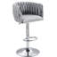 Ensemble de 2 tabourets de bar pivotants à 360 ° avec housse en tissu, chaises de bar réglables à hauteur de comptoir avec dossier tissé et repose-pieds, tabourets de bar chromés argentés pour îlot de cuisine, café, pub (gris)-129519485