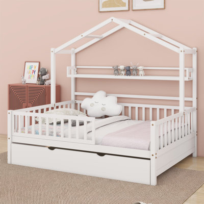 House Bed With Trundle And Shelf by Harper Orchard