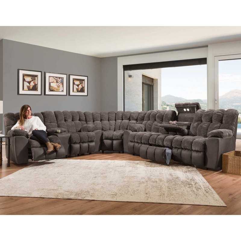 Healy Upholstered Reclining L-Shaped Sectional Reversible