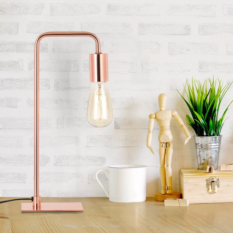 Ensemble de lampe de table arquée 16,1 po, Or rose