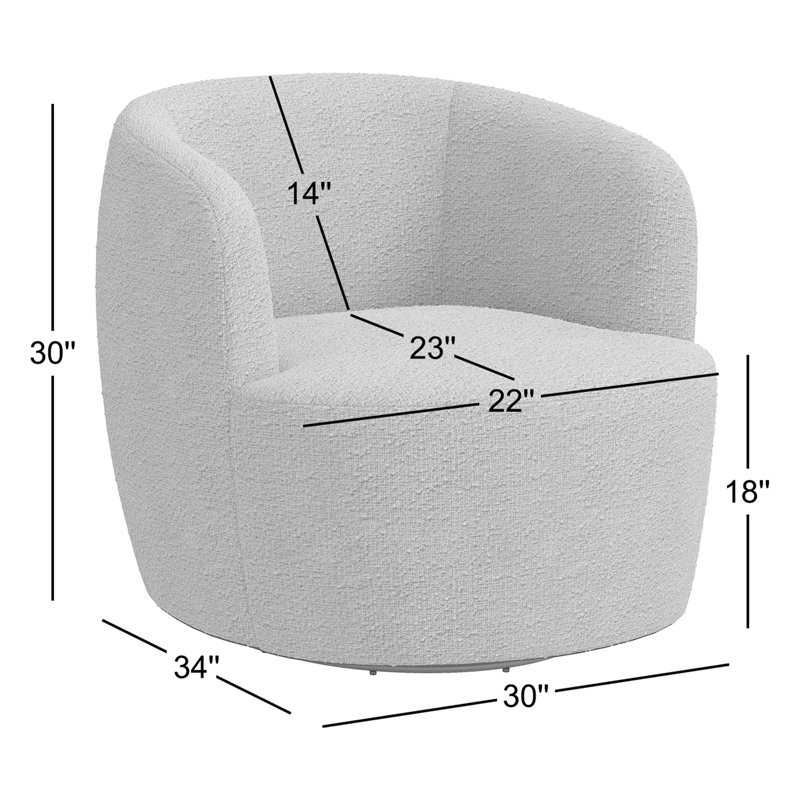 Maya Swivel Chair In Boucle, Classic Buff Boucle