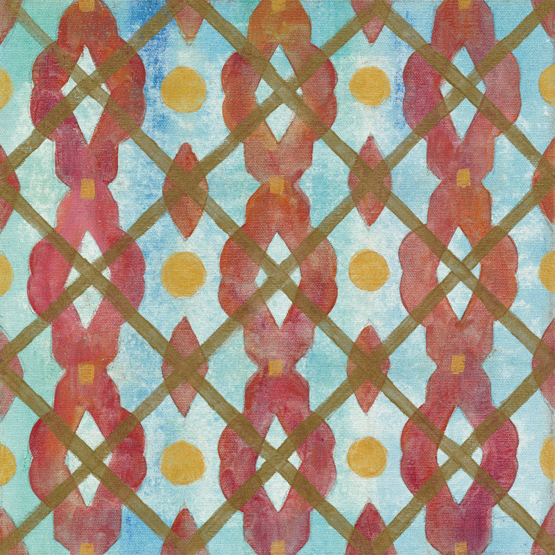 Boho Lattice III by Silvia Vassileva - No Frame Painting on Canvas, 51cm H x 51cm W x 3.8cm D