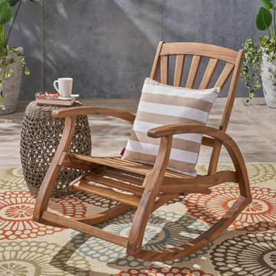 Outdoor Cathleen Rocking Solid Wood Chair