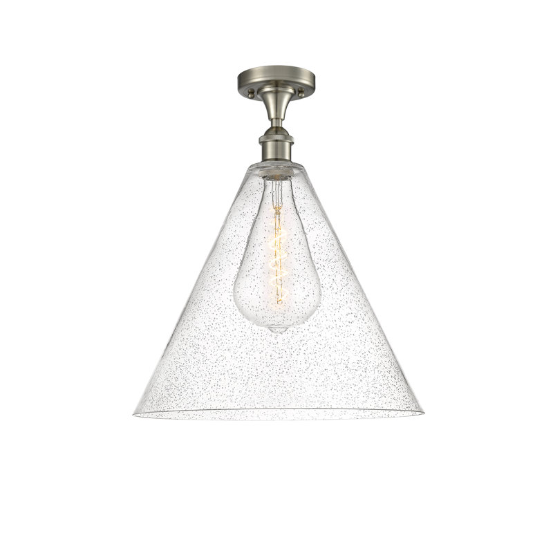 Plafonnier semi-encastré 1 lumière Amabl, DEL, H 18,75 po x l 16 po x P 16 po, Nickel satiné brossé
