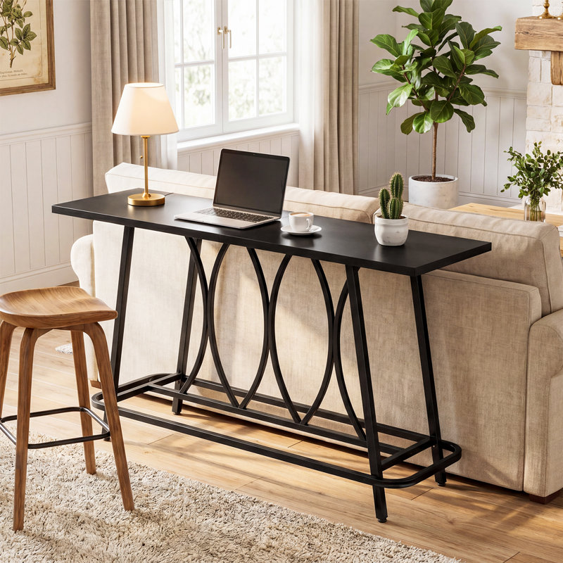 63" Narrow Home Bar Counter High Table