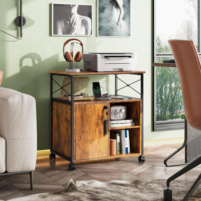23.6"W Lockable Lateral Filing Cabinets With Charging Station by Inbox Zero