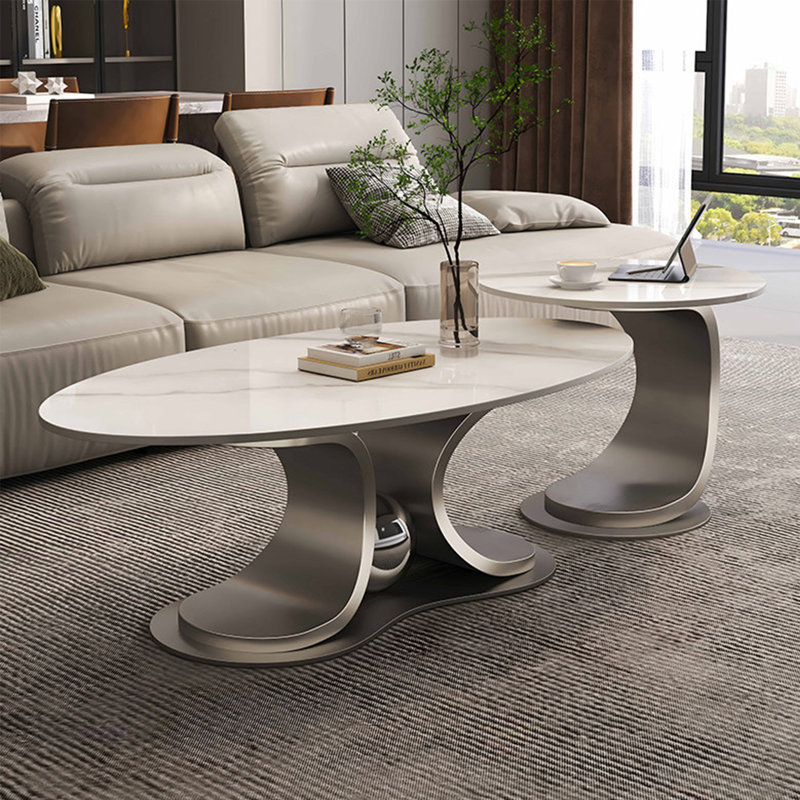 Table basse Luxury, Chrome chrome, H 15,7 po x L 47,2 po x l 23,6 po