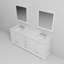 Meuble-lavabo double blanc 80 po X P 22 po D, comptoir en marbre de Carrare, ensemble de robinet et Miroirs