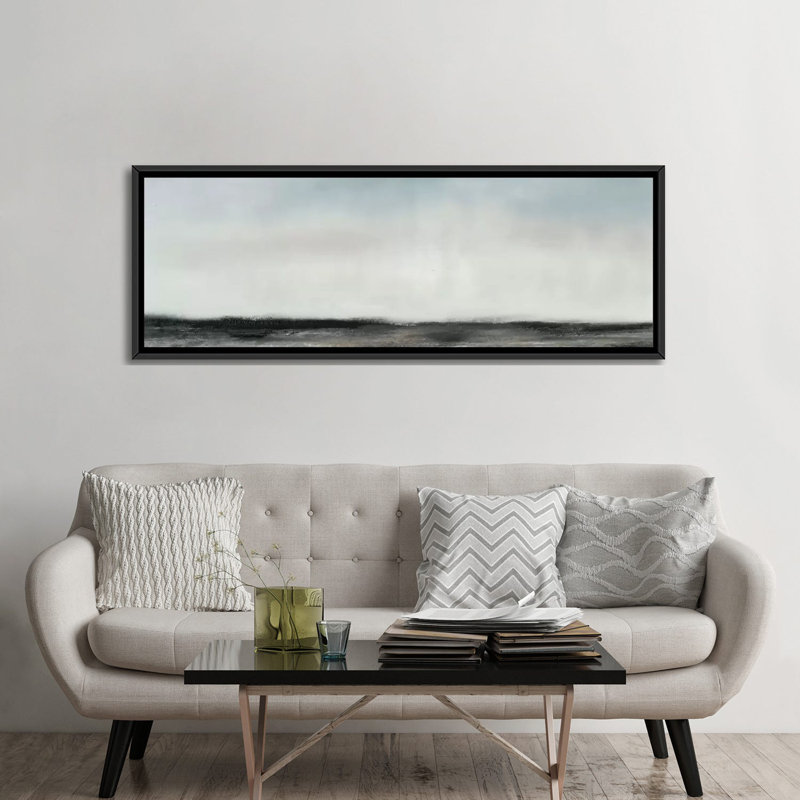 «Horizon View II» par Sharon Gordon, impression sur toile tendue sur châssis, H 24 po x l 72 po x P 1,5 po, Cadre noir
