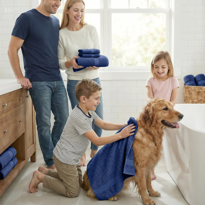 Ensemble de 16 serviettes 100 % coton, douces, absorbantes et à séchage rapide, pour la salle de bain et l'usage domestique.