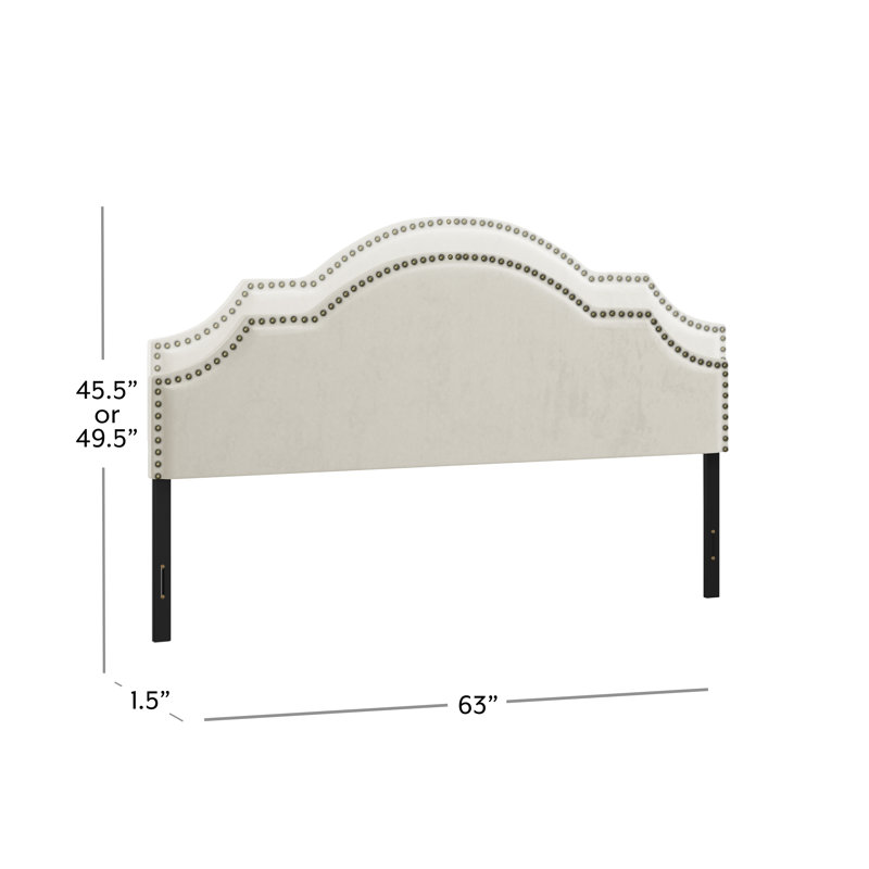 Bolser Upholstered Adjustable Headboard,, Full , Cream