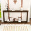 Console étroite en bois avec texture ondulée, table de rangement pour le vestibule, table à dossier pour canapé-2129148925