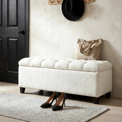 Banc de rangement avec repose-pieds 51,18 po Boucle