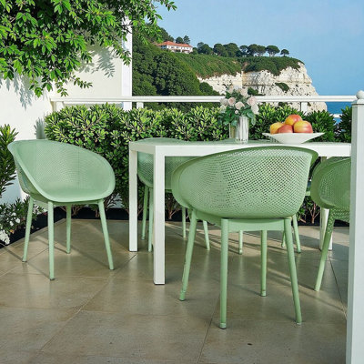 Ensemble de 2 chaises longues modernes en maille PP