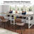 78.74" W Two Person Computer Desk with Bookshelf, Long Double Desk for Home Office-416352774