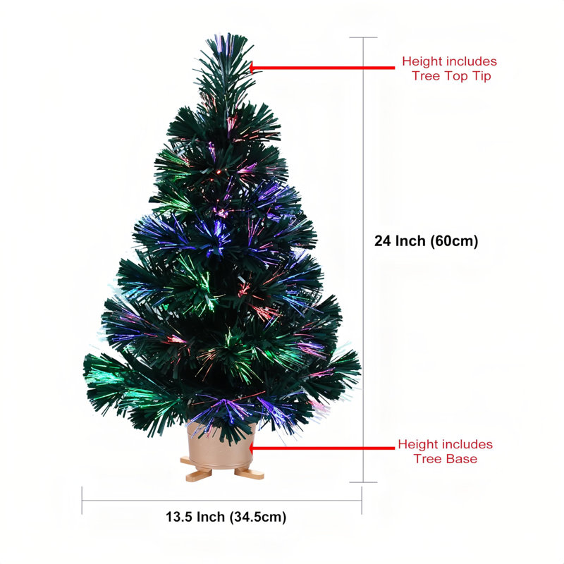Tabletop Artificial Christmas Tree with Lights in with Gold Base Pot