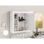 Armoire de rangement murale 35 po x 28 po, armoire à pharmacie, armoire murale moderne avec miroir, armoire à miroir avec 6 tablettes ouvertes (meuble-lavabo non inclus)-551365841