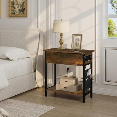 Khenifra End Table with Built-In Outlets