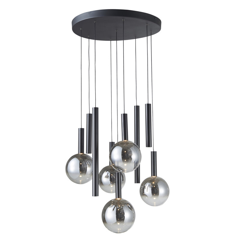 Luminaire suspendu 9 lumières Modella - Noir, 9