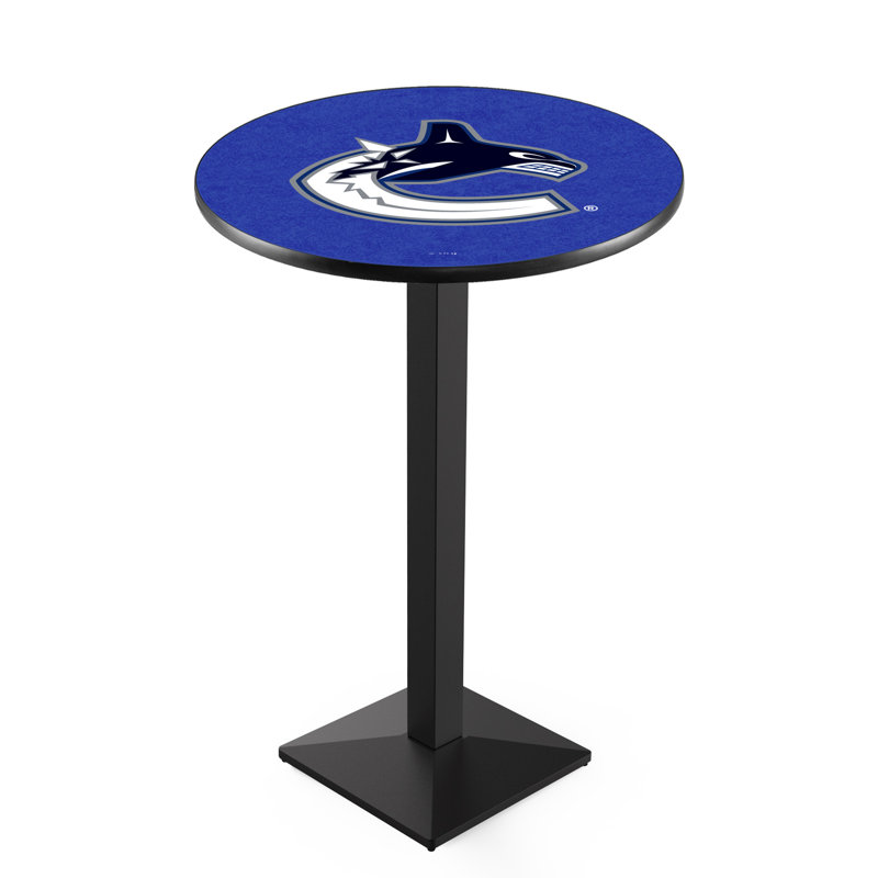 Table de salle à manger 30 po NHL, Noir froissé, Vancouver Canucks