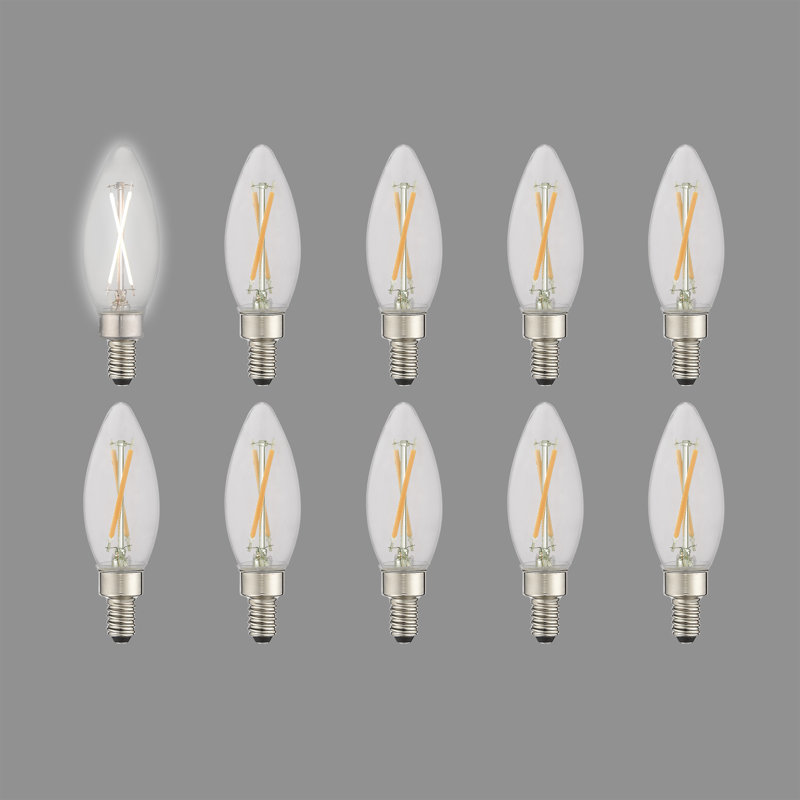 Ampoule à DEL à intensité variable de 25 watts B10 à intensité variable blanc chaud / culot candélabre Mclellan