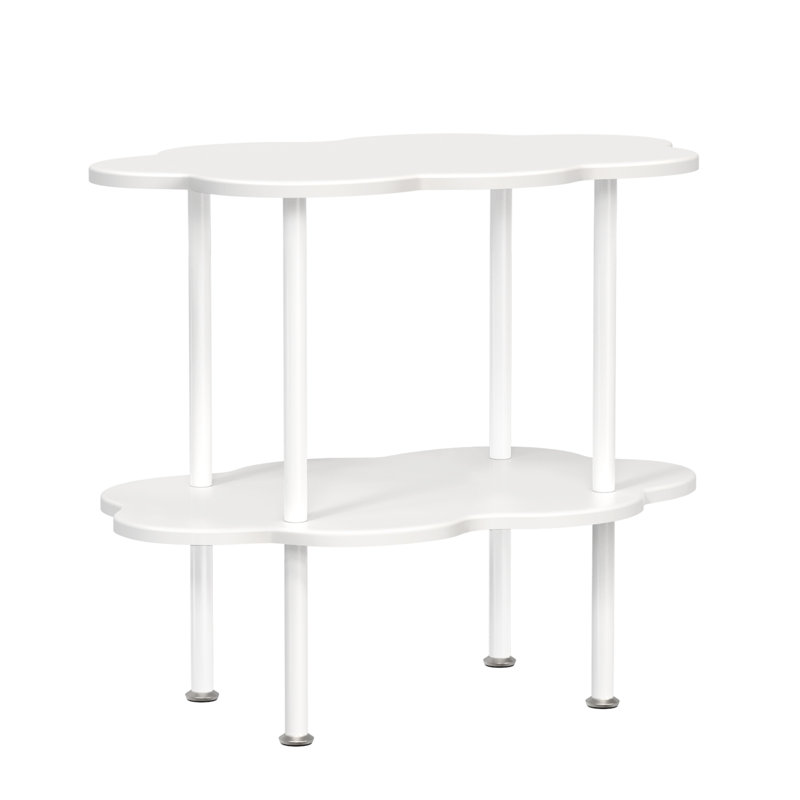Sofa Coffee Table, Flower Shaped Tea Table, Modern Style End Table, Living Room Centre Minimalist Display Coffee Table with 2-Tier