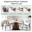 44.88"W Modern Engineered Stone Round Dining Table For 4-6 With Pedestal Base