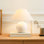 Lampe de table à DEL 11 po avec base ronde en céramique crème Fiona