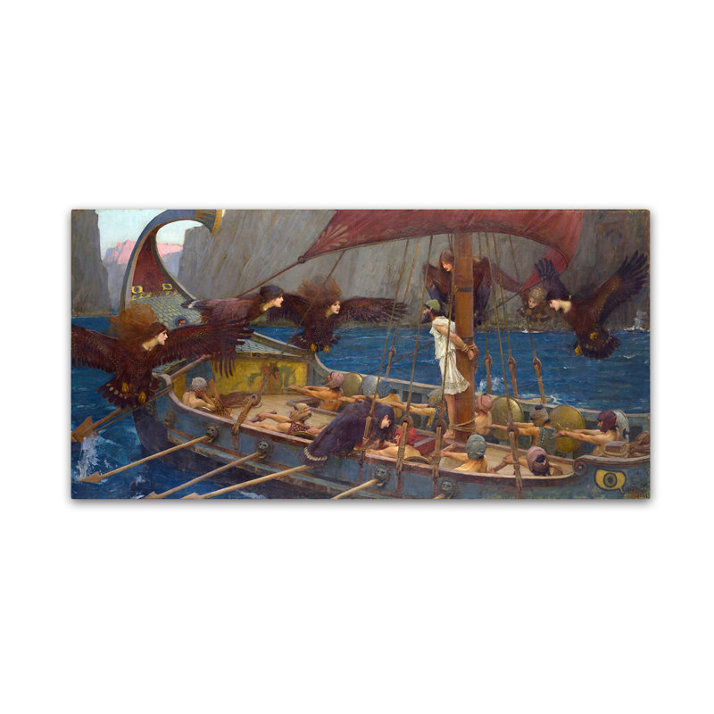 «Ulysses And The Sirens», reproduction sur toile tendue, H 10 po x l 19 po