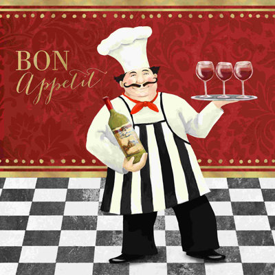" Happy Chef With Wine "